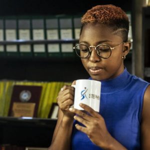 Damilola with coffee